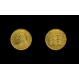 Queen Victoria - Jubilee Head 22ct Gold Half Sovereign London Mint - Date 1887.