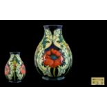 W. Moorcroft Excellent Quality Tubelined Baluster Shaped Vase ' Poppy ' Pattern.