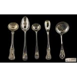 Excellent Collection of Antique British Silver Spoons ( 5 ) In Total. Various Hallmarks.