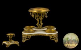 Early 19th Century Ormolu Mounted Table Stand Condiments stand raised on lobed,