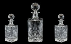 Thomas Webb Finest Crystal 'Angelo' Square Glass Decanter,