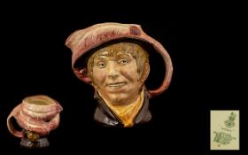 Royal Doulton and Early Hand Painted Rare Colour way Large Character Jug ' Arriet ' Pink Hat and