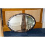 Antique Mahogany Framed Bevelled Glass Mirror.