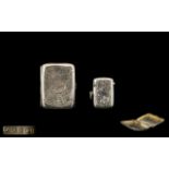George V Nice Quality Engraved Silver Hinged Vesta Case.
