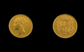 Queen Victoria 22ct Gold Young Head / Shield Back Full Sovereign, Sydney Mint & Date 1884,