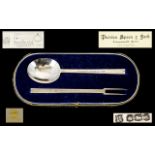 Sterling Silver Reproduction Puritan Spoons & Fork - Called Manners Spoon & Fork From the