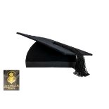 Vintage University Fixed Mortar Board Graduation Cap Label to interior 'James Neal Ltd' Cambridge.