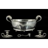 Kenneth Turner Pewter Oval Ice Bucket Oval form, raised on ball feet with large scroll handles.