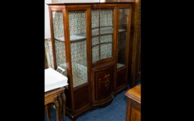 A Late 19th/Early 20th Century Glazed Display Cabinet Edwardian cabinet with central,