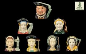 Royal Doulton Hand Painted Set of Large Character Jugs ( 7 ) In Total.