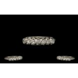 18ct White Gold - Attractive 7 Stone Diamond Set Ring, Raised Setting.