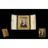 Early 20th Century Portrait Miniature On Vellum Signed B Shear Depicting a distinguished lady in