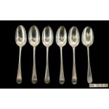 George III - Rare Scottish Sterling Silver Matched Set of Six Large Table Spoons.