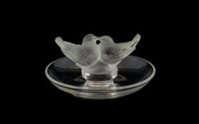 Mid Century Lalique Glass Kissing Doves