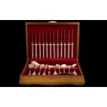 Canteen of Silver Plated Cutlery. 80 pieces housed in a teak box, please see accompanying image.
