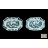 A PAIR OF JOHN OR JANE PENNINGTON SMALL PLATTERS, CIRCA 1780-90 Of octagonal form,