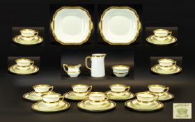 Aynsley Creamy White and Gold Elegant Part Teaset - set includes, 12 side plates, 12 cups and 12