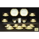 Aynsley Creamy White and Gold Elegant Part Teaset - set includes, 12 side plates, 12 cups and 12