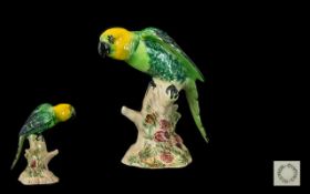 Beswick Hand Painted Ceramic Bird Figure ' Parakeet ' Gloss. Model No 930. Designer A. Gredington.