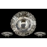 Early 20th Century Attractive Sterling Silver Footed Fruit Bowl with Embossed Grape and Leaf