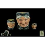 Trio of Royal Doulton Toby Jugs 'Granny' comprising large Toby Jug 6" tall,