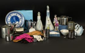 Mixed Lot Of Ceramics And Collectables To Include Spanish Figures, Stainless Steel Tea Ware,