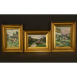 A Set of Three Original Oil Paintings. All 'Countryside Scenes'.