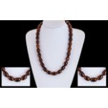 A Vintage Tortoiseshell Effect Graduating Bead Necklace Collar style necklace comprising approx 30