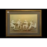 A Reinhard 1976 3D Print of Four Musicians Framed.