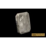 Ladies Sterling Silver Engine Turned Cigarette Case with Gilt Interior. Hallmark Birmingham 1932.