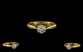 18ct Yellow Gold Single Stone Diamond Ring,