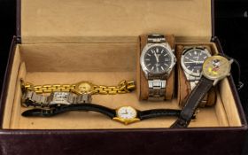 A Collection of Watches in a Leatherette Jewellery Box.