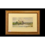 A. Vickers - A View of Maldeck Abbey, Yorkshire Watercolour, Signed and Dated 1909. Size 6.