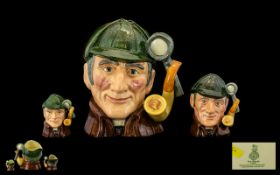 Royal Doulton Hand Painted Trio ( 3 ) of Character Jugs ' The Sleuth ' Designer Alan Moore,
