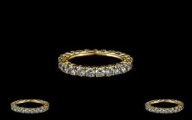 Ladies 18ct Gold Diamond Set Full Eternity Ring, Set with over 2.