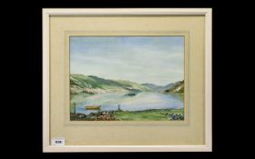 C.C.Smith British Artist - Titled ' Loch Duich ' Invershiel Watercolour.