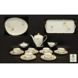 German Bavaria 'Tirschenreuth' Tea Service comprising a Tea Pot, Lidded Sugar Bowl, Milk Jug,