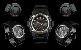 Casio - Awg - M1OO - 1AER G. Shock Multi Dial - Steel and Black Rubber Wrist Watch.