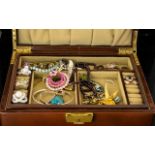 Vintage Costume Jewellery Collection in a Leatherette Jewellery Box.