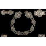 Victorian Period Superb Quality Ornate Ladies Cast Silver Belt by The Silversmiths Levi and Salaman.