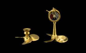 Two Early 1900s Brass Nautical Items.