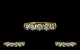 18ct Gold - Superb Quality 5 Stone Diamond Ring,