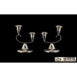 Elkington & Co Pair of Late Arts and Crafts Silver Candlesticks of Excellent Design and Form.