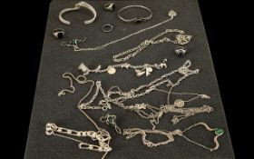 A Good Varied Collection of Silver Jewellery.