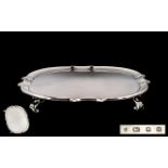 Art Deco Period - Nice Quality Shaped and Footed Solid Silver Salver. Hallmark London 1930, Maker C.