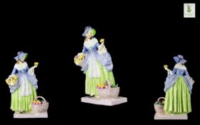 Royal Doulton Early Hand Painted Figurine ' Spring Flowers ' HN1807. Designed L. Harradine. Issued