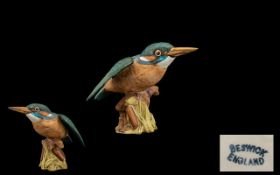 Beswick Bird Figure ' Kingfisher ' Model No 2371. Designer Albert Hallam. Issued 1983 - 1989.