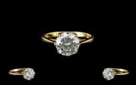 Ladies - Attractive 9ct Gold Single Stone CZ Set Dress Ring. Full Hallmark for 9.