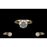 Ladies - Attractive 9ct Gold Single Stone CZ Set Dress Ring. Full Hallmark for 9.