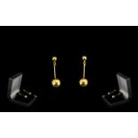 Ladies Attractive 9ct Gold Pair of Drop Earrings. Marked 9ct - 375. Please Confirm with Photo. 1.